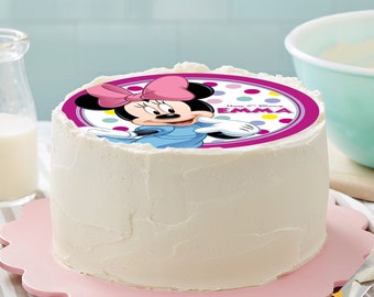 Minnie Mouse Edible Cake Topper, Edible Topper, Edible Image, Image Edible Cake Topper, Personalized Topper, Custom Edible Topper.