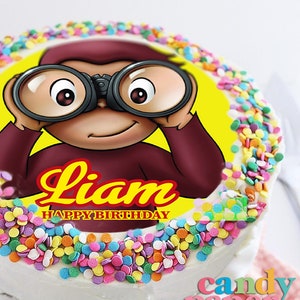 Curious George Edible Topper, George Edible Cake Topper, Edible Image, Image Edible Cake Topper, Personalized Topper.