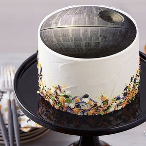 Death Star Edible Cake Topper, Star Wars Edible Cake Topper, Edible Image, Image Edible Cake Topper, Personalized Topper.
