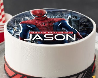 Spiderman Edible Cake Topper, Edible Cake Topper, Edible Image, Image Edible Cake Topper, Personalized Topper.