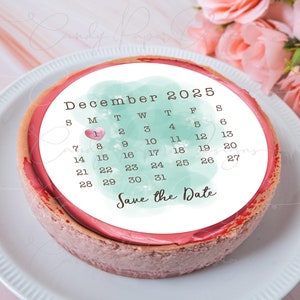 2024 Calendar Edible Cake Topper, 2024 Calendar, Personalized Edible Cake Topper. For Birthday, Wedding, Anniversary, Graduations.
