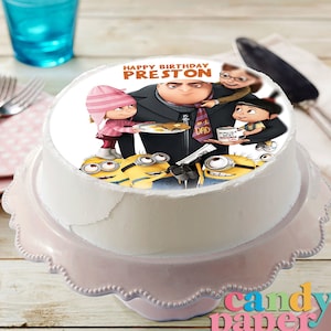 Despicable Me Edible Cake Topper, Minions Edible Cake Topper, Edible Image, Image Edible Cake Topper, Personalized Topper.