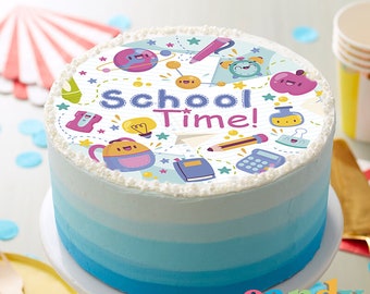 Back to School Edible Cake Topper, School Time Design