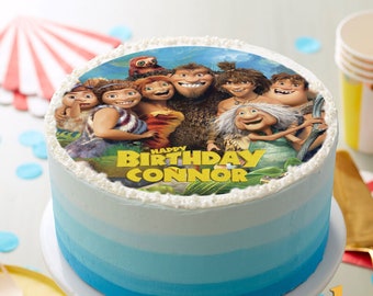 Croods Edible Topper, Edible Cake Topper, Edible Image, Image Edible Cake Topper, Personalized Topper.