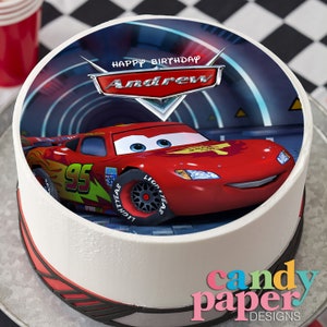 Cars Lightning McQueen Edible Topper, McQueen Edible Cake Topper, Edible Image, Image Edible Cake Topper, Personalized Topper.