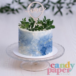 Marble Edible Cake Wrap, Edible Cake Topper, Edible Image, Custom Edible Cake Topper, Cake Strip, Blue and Gold Marble.
