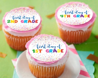 Personalized First Day of School Edible Cupcake Toppers (15)