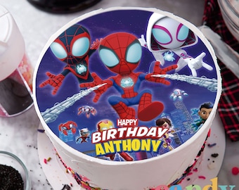 Spidey and His Amazing Friends Edible Cake Topper, Spidey Edible Cake Topper, Edible Image, Image Edible Cake Topper, Personalized Topper.