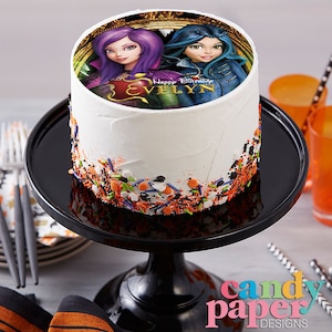 Descendants Mal and Evie Edible Topper, Descendants Edible Cake Topper, Edible Image, Image Edible Cake Topper, Personalized Topper.