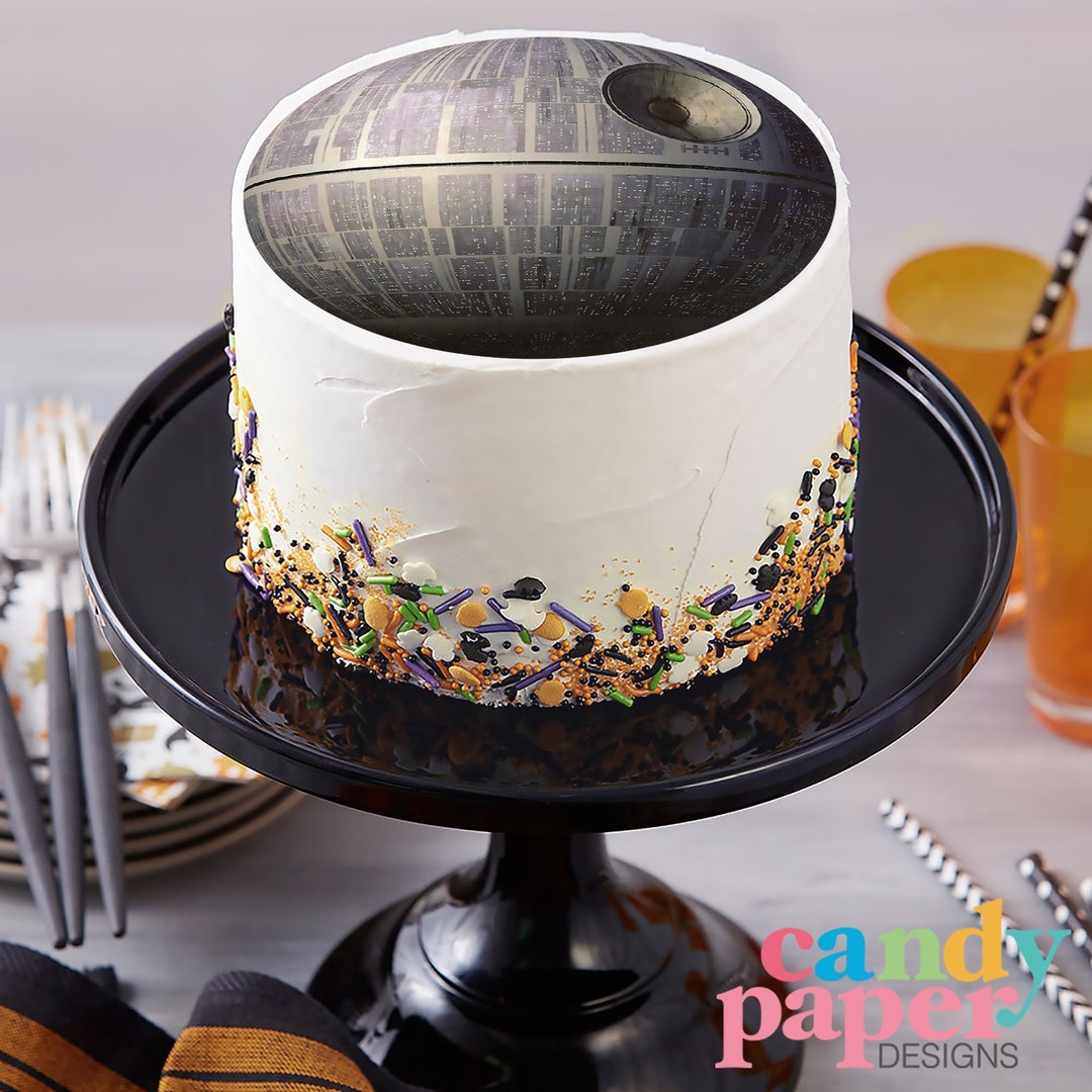 Death Star Edible Cake Topper, Star Wars Edible Cake Topper, Edible Image, Image Edible Cake Topper, Personalized