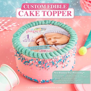 Custom Edible Topper, Custom Edible Cake Topper, Custom Edible Image Topper, Edible Image, Image Edible Cake Topper, Personalized Topper. image 2