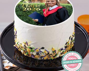 Custom Graduation Edible Cake Topper, Photo on Frosting Paper