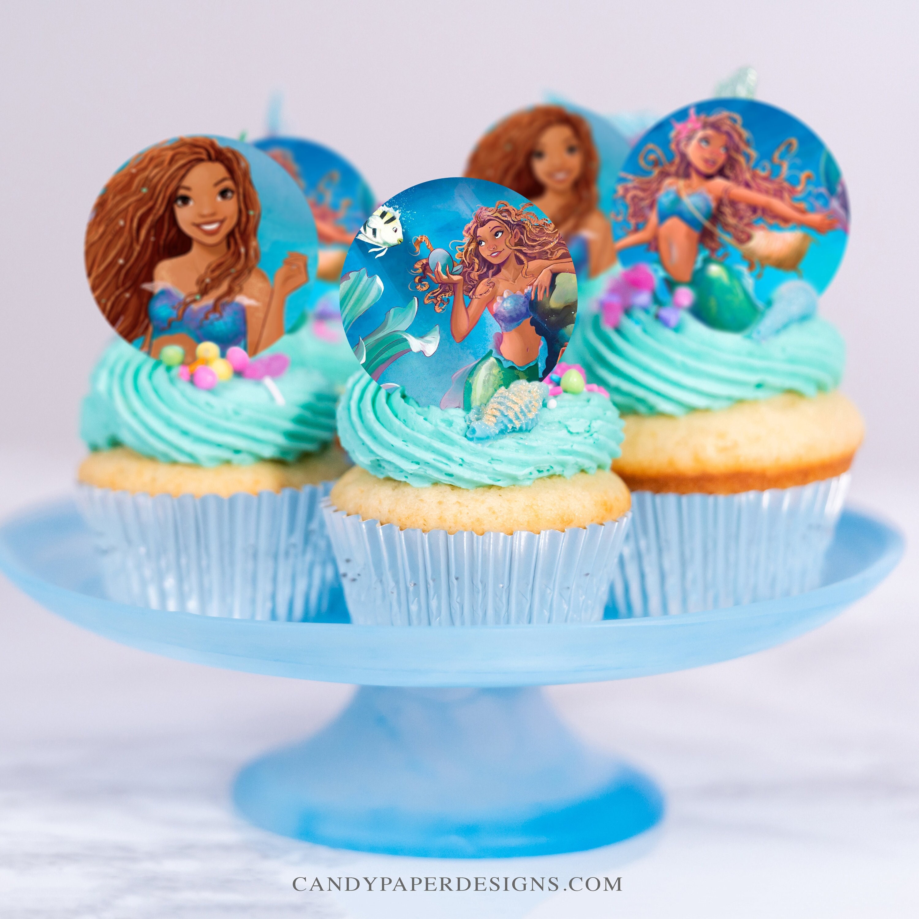 Barbie mermaid cupcake toppers cheap