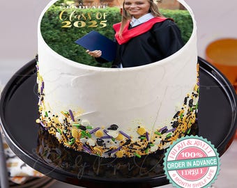 Custom Graduation Edible Topper, Custom Edible Photo Cake Pictures on Frosting Paper, Graduation Edible Cake Topper, Custom Graduation Cake.