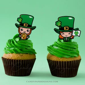 St. Patrick&#39;s Edible Cupcake Topper, St. Patrick&#39;s Edible Topper, St. Patrick&#39;s Topper, Edible Cake Topper, Cake Topper, Edible Sugar Topper