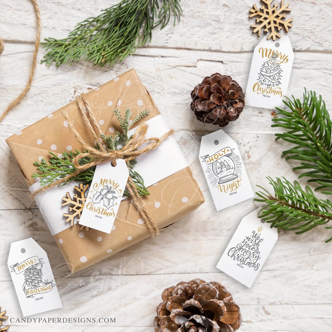 Printable Christmas Gift Tags, Digital Download Printable, Printable ...