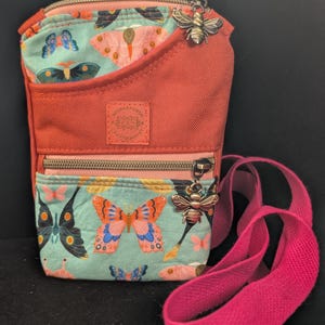 Butterlies and Moths waterproof slim crossbody bag