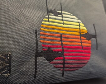 Sunset TIE Fighters waterproof Ditty Bag with metal silver zipper pull