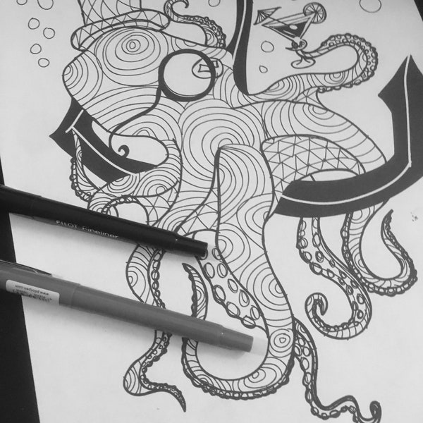 Octopus | Mandalas | Coloring | Animals | Drawings | Pieuvre | Coloriage | Dessins