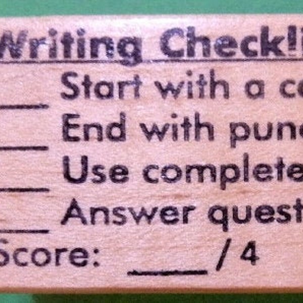 Early Writing Checklist/Score Teacher's Writing Rubber Stamp