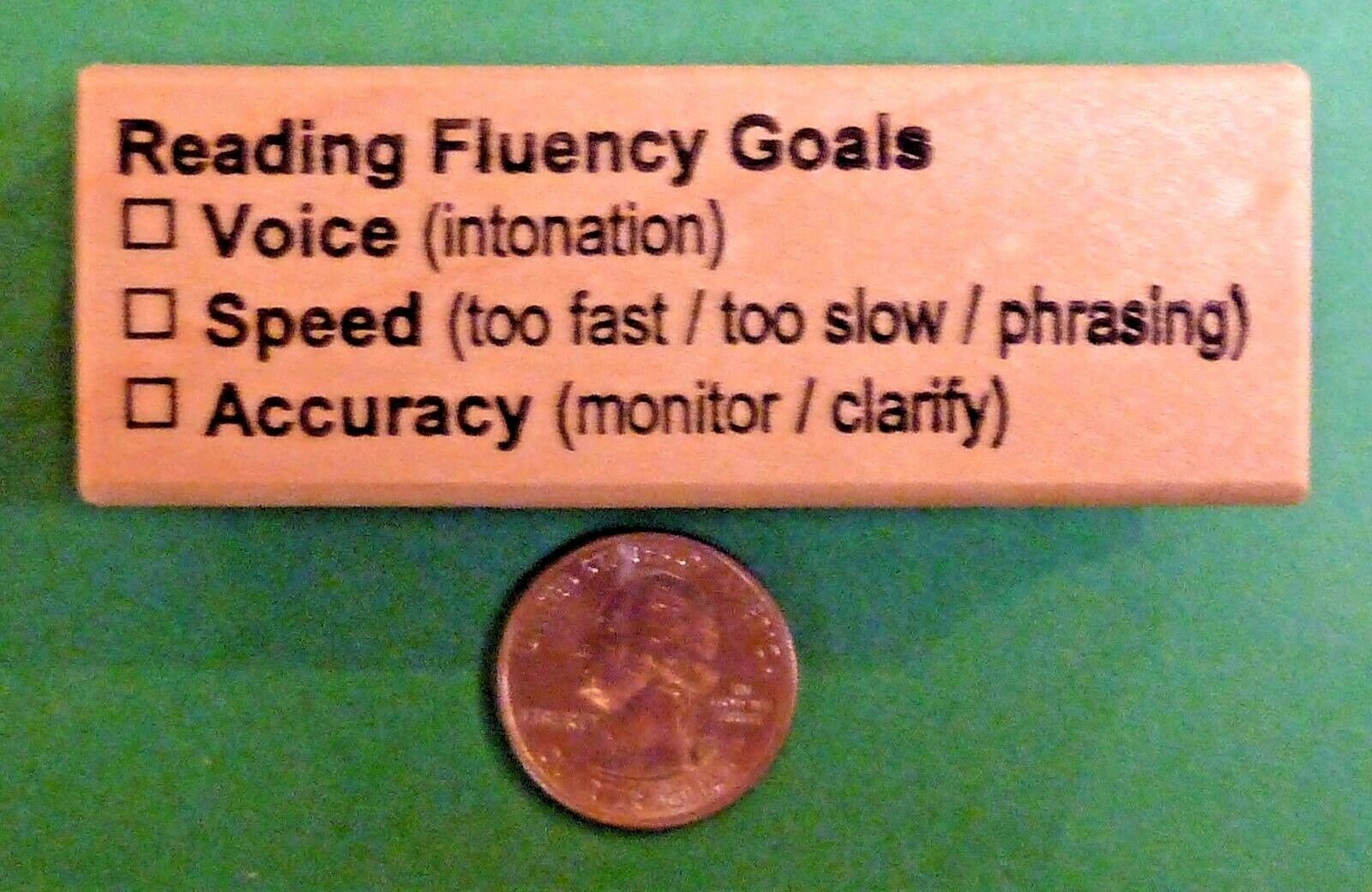 Reading Fluency Goals Teacher's Wood Mounted Rubber Stamp for Verbal