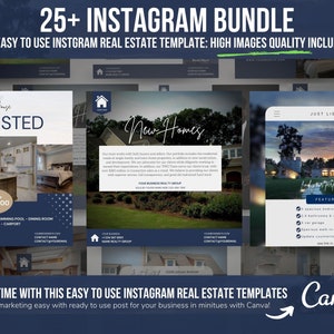 Real Estate Social Media Posts, Real Estate Marketing, Instant Download, Facebook Canva Template, Real Estate Template, Instagram, Download
