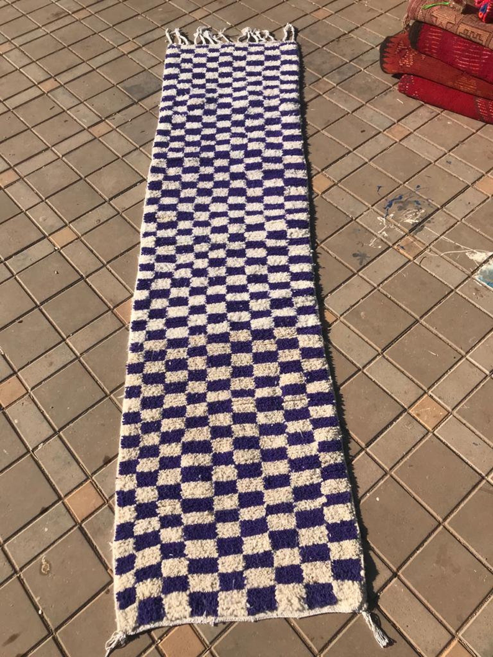 Checkered carpet custommade Moroccan checkerboard carpet Etsy
