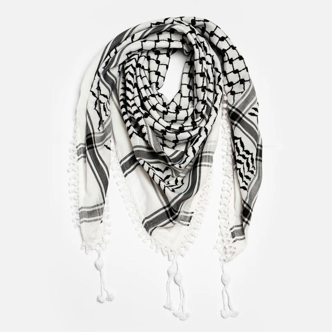 Unisex Kufiya Cotton Scarf Palestine Keffiyeh Scarf Etsy