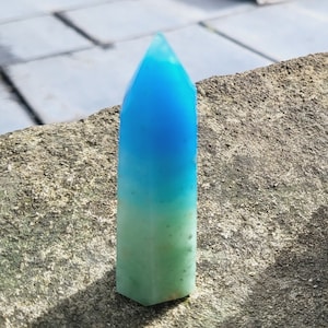 Varita de Andara pulida Aqua Union: guardiana de la luz de la verdad divina, la sabiduría divina y el amor divino.