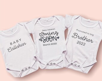 Customized Pregnancy Announcement Onesies