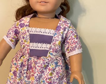 Colonial style doll dress fits for 18 inch American dolls
