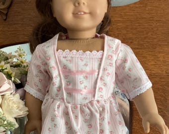 Colonial style doll dress fits for 18 inch American dolls.