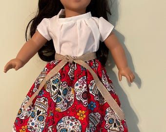 Camissa top and skirt fits for 18 inch American dolls