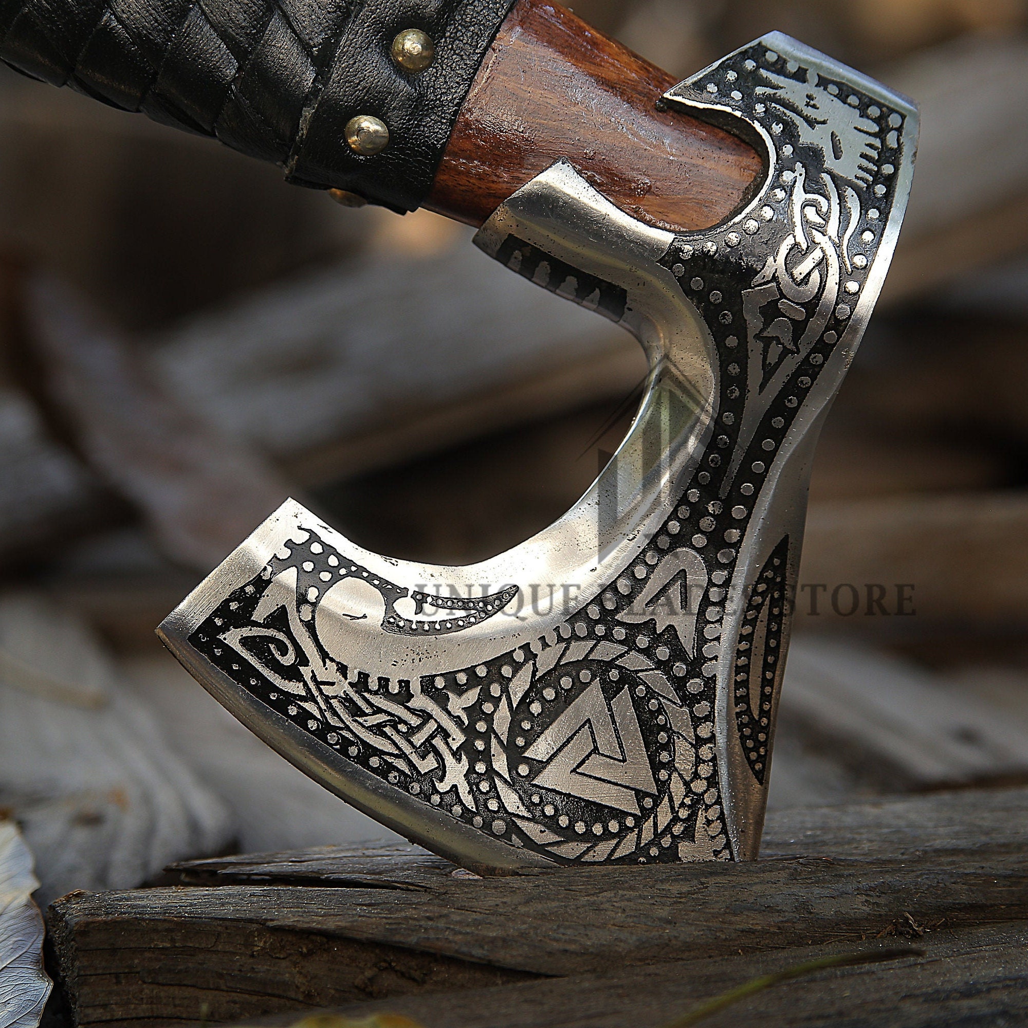 Engraved Viking Axe Head Gift For Him Forest Axe Best Garden Etsy