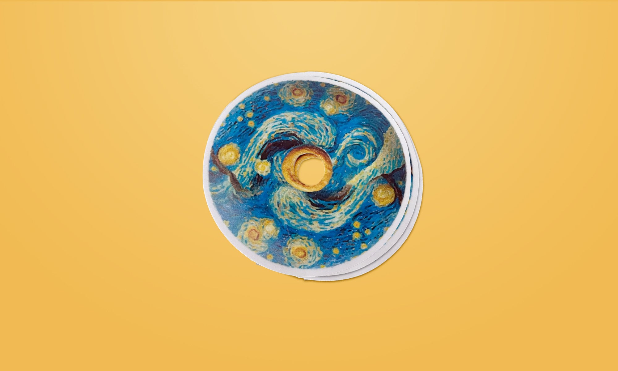 Van Dough Sticker Van Gogh Sticker Donut Sticker Vinyl Decal Post