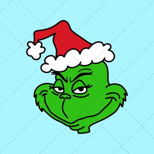 The Grinch Easy Layer SVG & PNG Digital Files - Santa Hat -