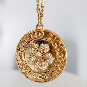 Limited Edition | Heriberta - Puerto Rico Necklace | 18K-Gold Plated | Puerto Rico Jewelry | Gifts for Her | Love gifts | Mother&#39;s Day Gifts