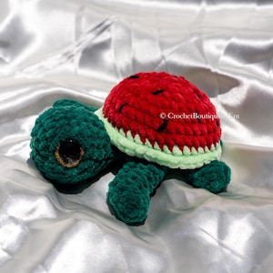 Watermelon Turtle Crochet Amigurumi Toy Plushie