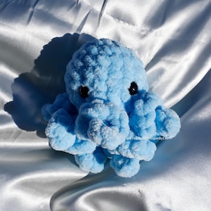 Velvet Fluffy Mini Amigurumi Crochet Octopus Toy Plushie
