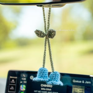 Crochet Flower Hanging Car Accessory