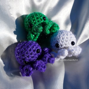Mini Sparkly Amigurumi Crochet Octopus Toy Plushie