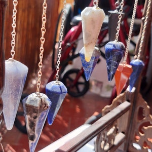 Pendulums made of precious stones.