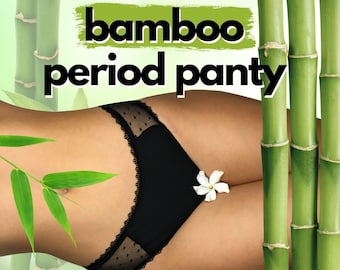 Roya Period Panty ~ BAMBOO ~ Leak Proof Lingerie ~ Polka Dot Print ~ Absorbent Menstrual Underwear ~ Eco Friendly ~ Sustainable Gift For Her