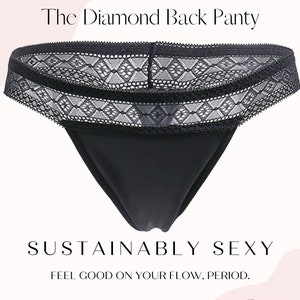 Period Thong Panty Leak Proof Underwear Organic Cotton Absorbent Menstrual Underwear Eco Friendly Sustainable Zero Plastic Gift for her