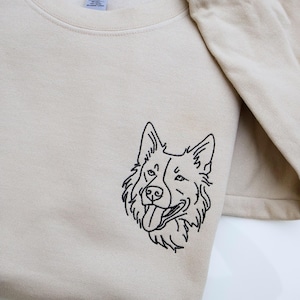 Embroidered Pet Face & Name Sweatshirts for Dog Mom or Dog Dad, Custom Embroidered Pet Sweatshirts, Custom Dog Sweatshirts,