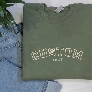 Custom Embroidered Varsity Sweatshirt & Hoodie, Embroidery Crewneck, Custom Embroidery, Personalized Sweatshirt