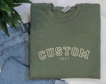 Custom Embroidered Varsity Sweatshirt & Hoodie, Embroidery Crewneck, Custom Embroidery, Personalized Sweatshirt