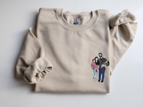 Custom Photo Embroidery Sweatshirt | Personalized Hoodie Gift for Him/Her