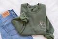 Fathers Day Embroidered Photo Portrait Sweatshirt, Gift for Dad, Customized Portrait Sweatshirt, Portrait Photo Sweatshirt Happy fathers day product logo