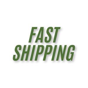 Könnte beinhalten: Grüner Text auf weißem Hintergrund mit der Aufschrift "SCHNELLER VERSAND".